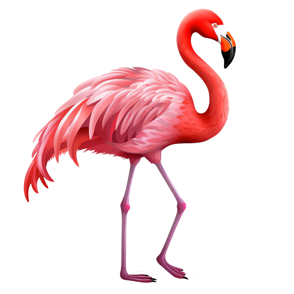 AI generated Flamingo flying png isolated on transparent background
