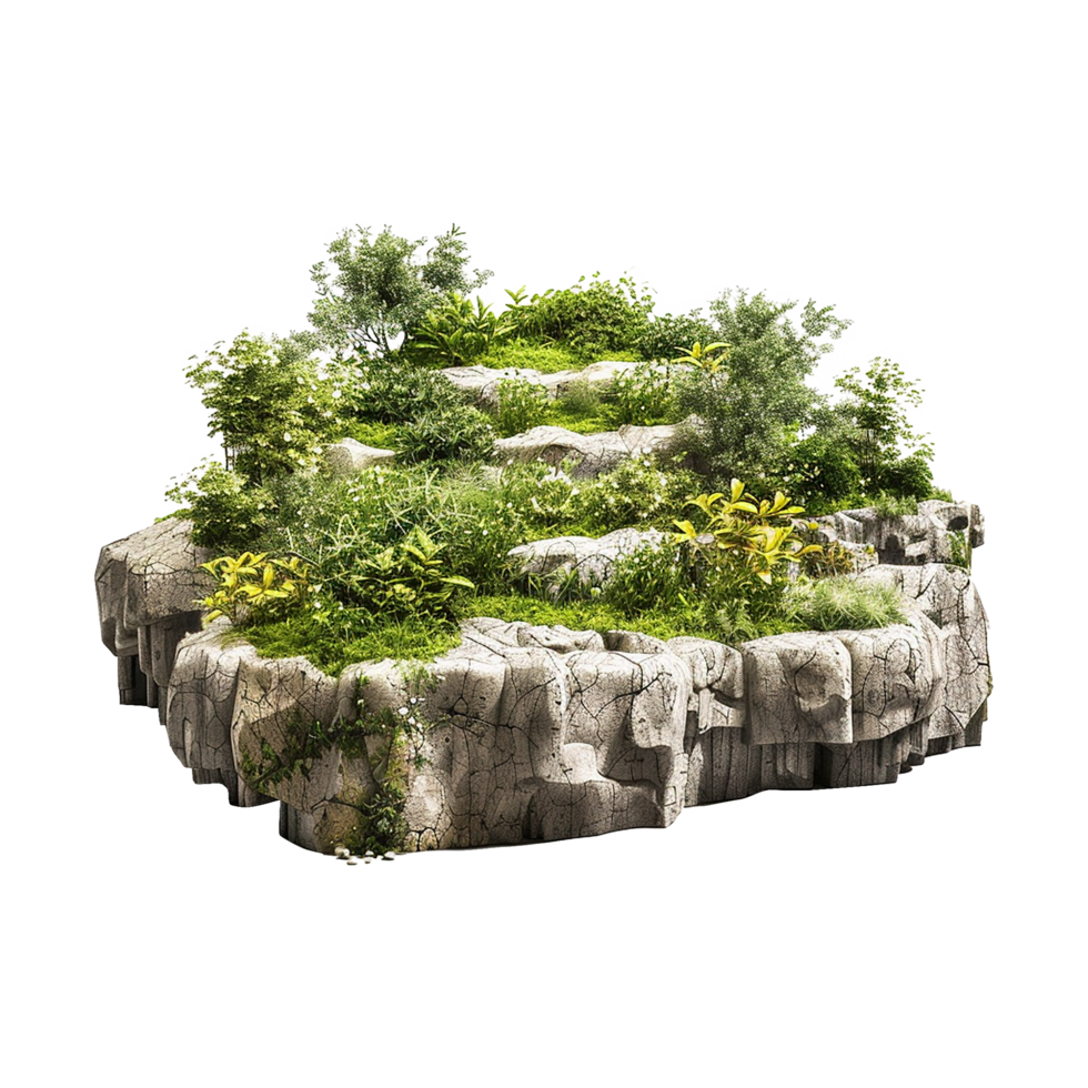 AI generated Natural outdoor herb garden sculpture isolated on transparent background png