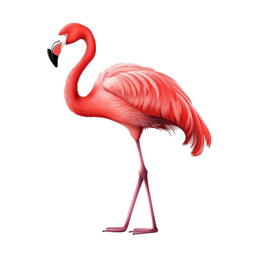 AI generated Flamingo flying png isolated on transparent background