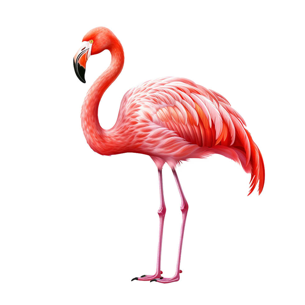 AI generated Flamingo flying png isolated on transparent background