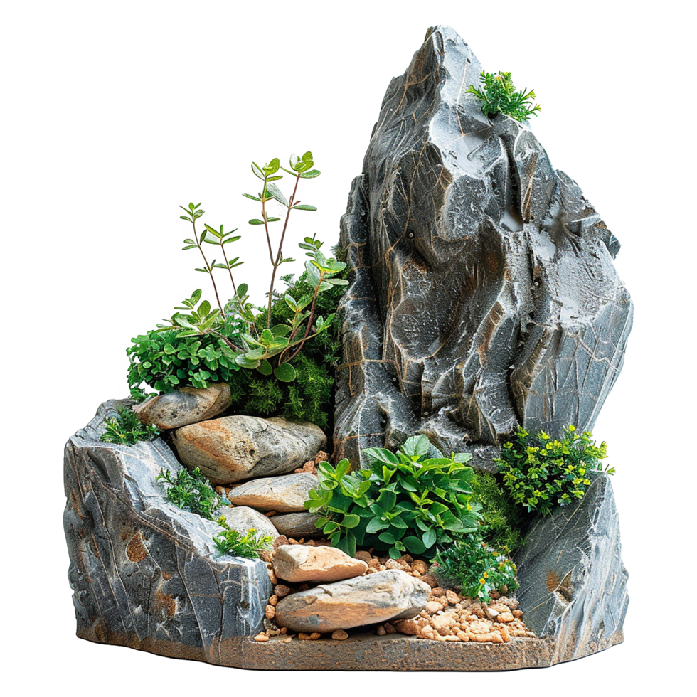 AI generated Natural outdoor herb garden sculpture isolated on transparent background png