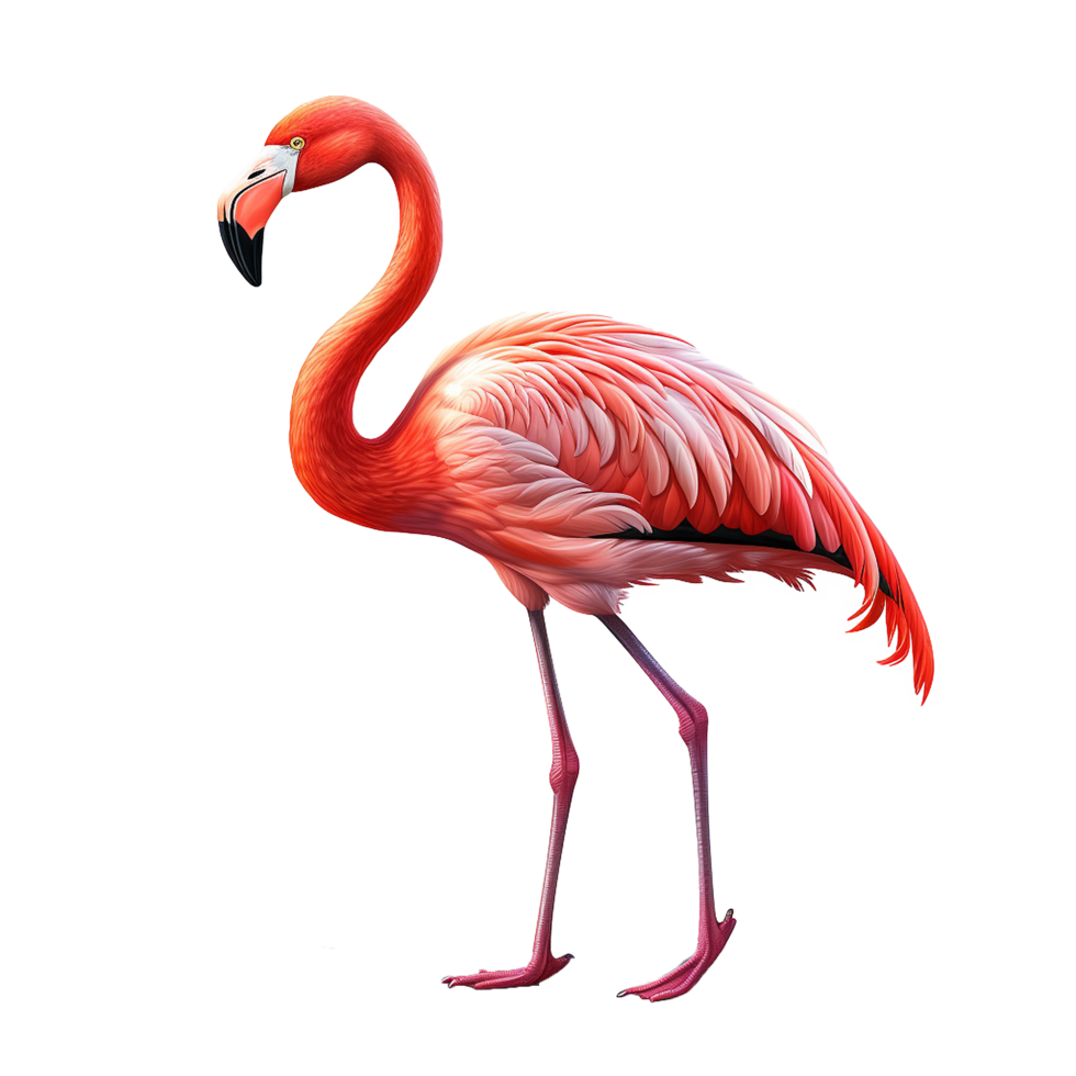 AI generated Flamingo flying png isolated on transparent background