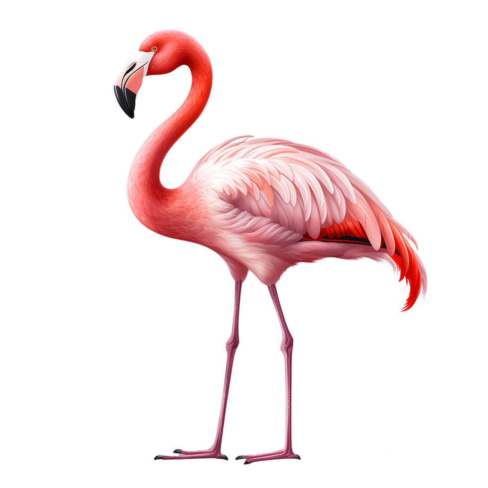 AI generated Flamingo flying png isolated on transparent background