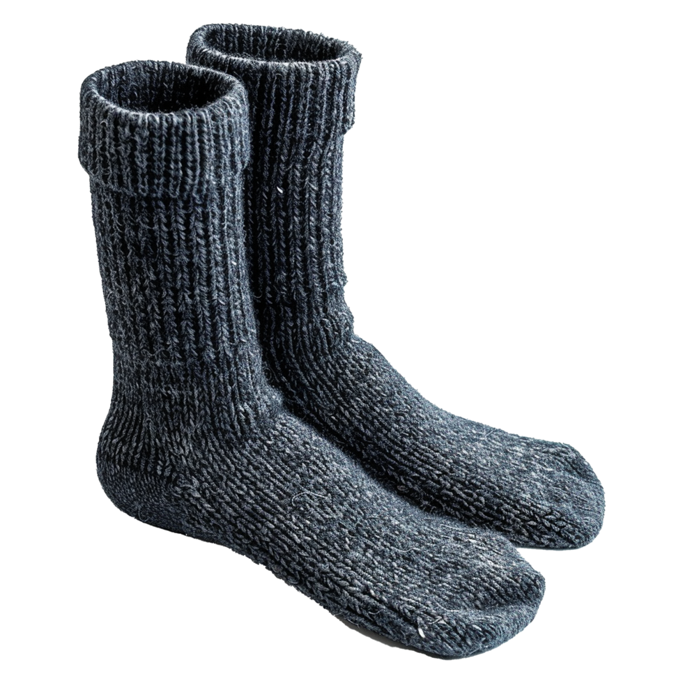 AI generated Magnificent wool blend crew socks isolated on transparent background png