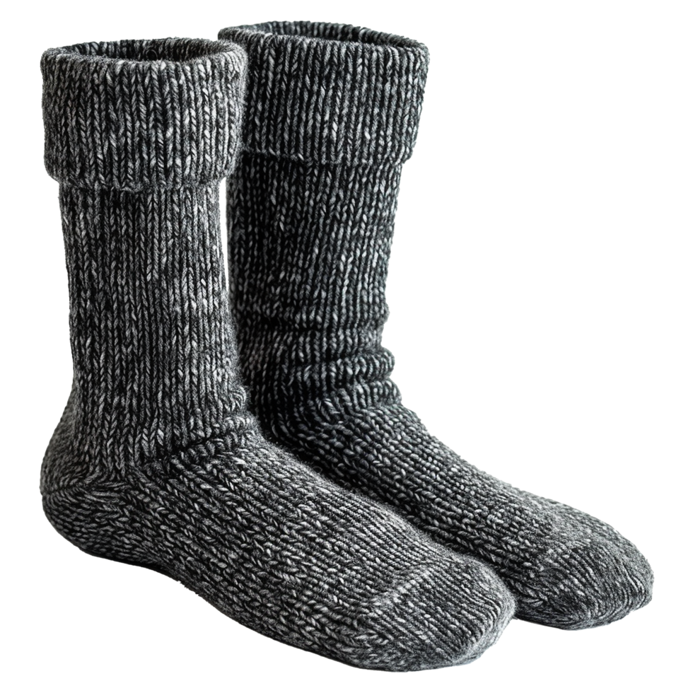 AI generated Magnificent wool blend crew socks isolated on transparent background png