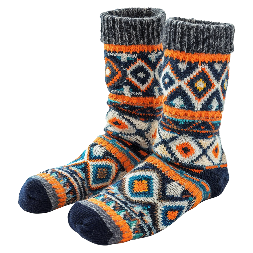 AI generated Magnificent wool blend crew socks isolated on transparent background png