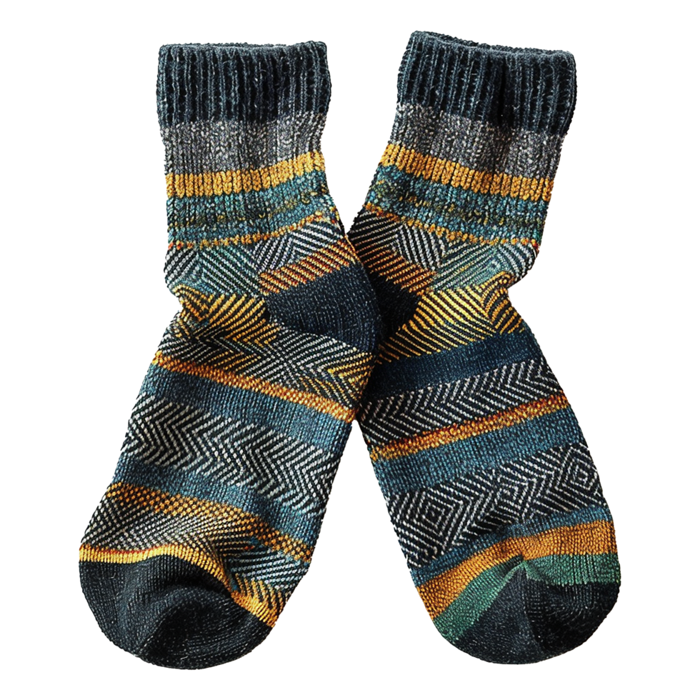 AI generated Magnificent wool blend crew socks isolated on transparent background png
