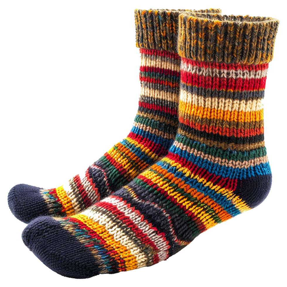 AI generated Magnificent wool blend crew socks isolated on transparent background png