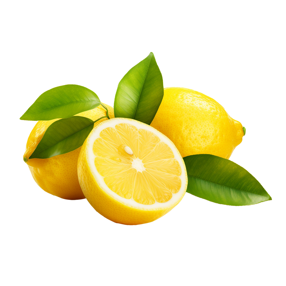 AI generated Fresh lemon png isolated on transparent background