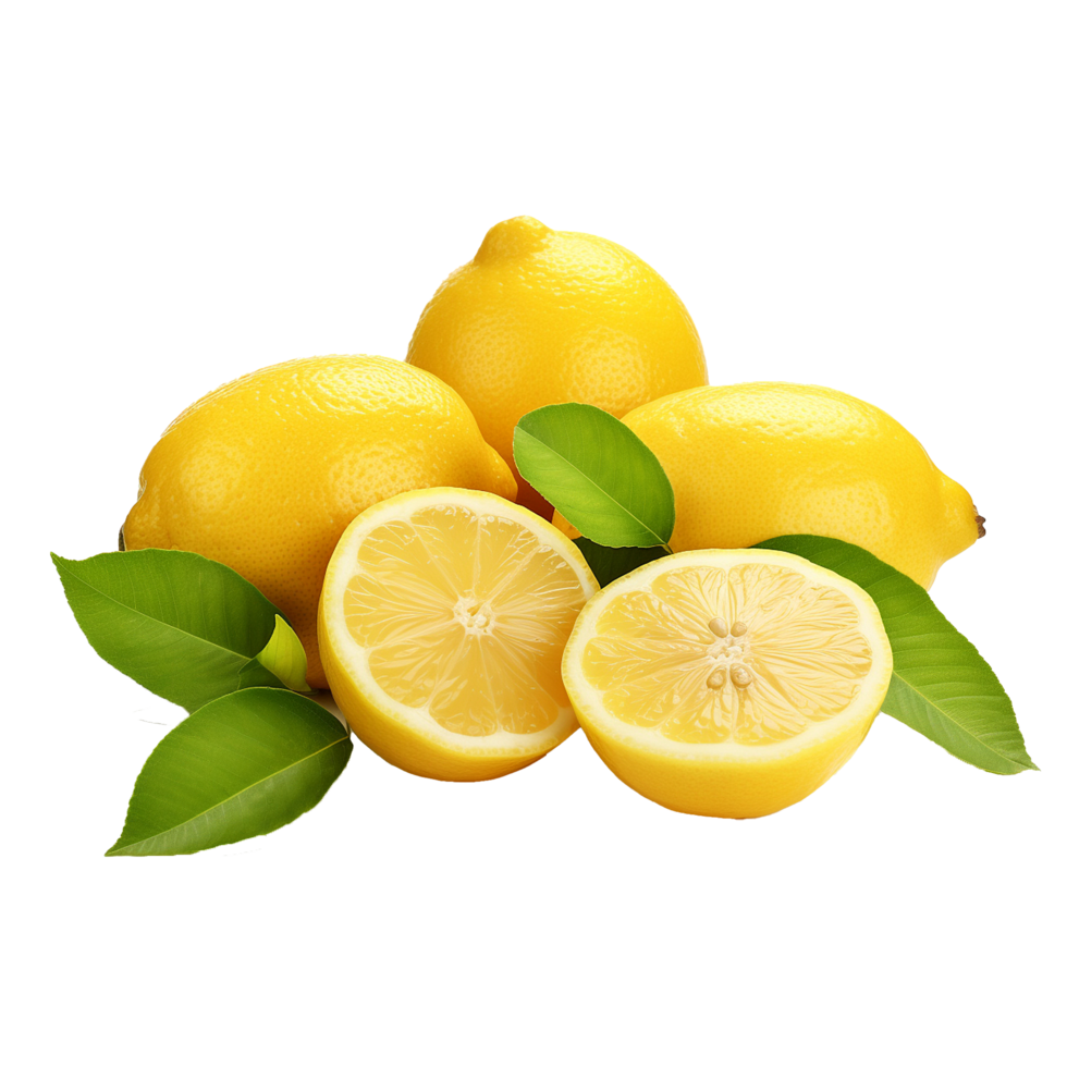 AI generated Fresh lemon png isolated on transparent background