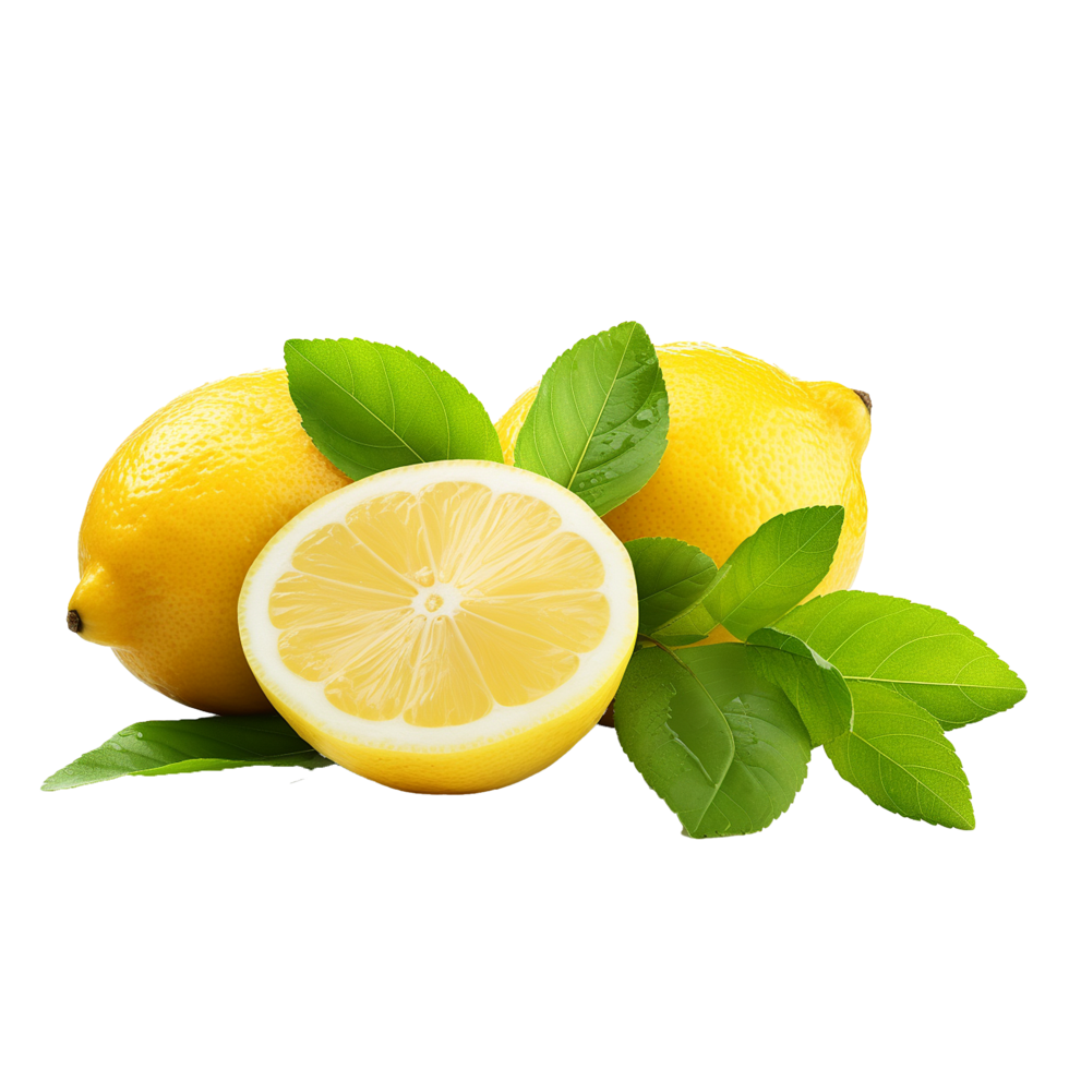AI generated Fresh lemon png isolated on transparent background