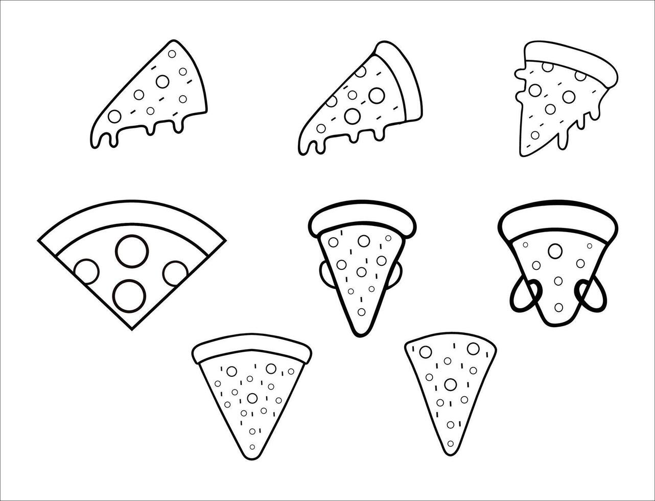 pizza icon. Line, outline version. Idea Symbol, logo illustration. silhouette vector