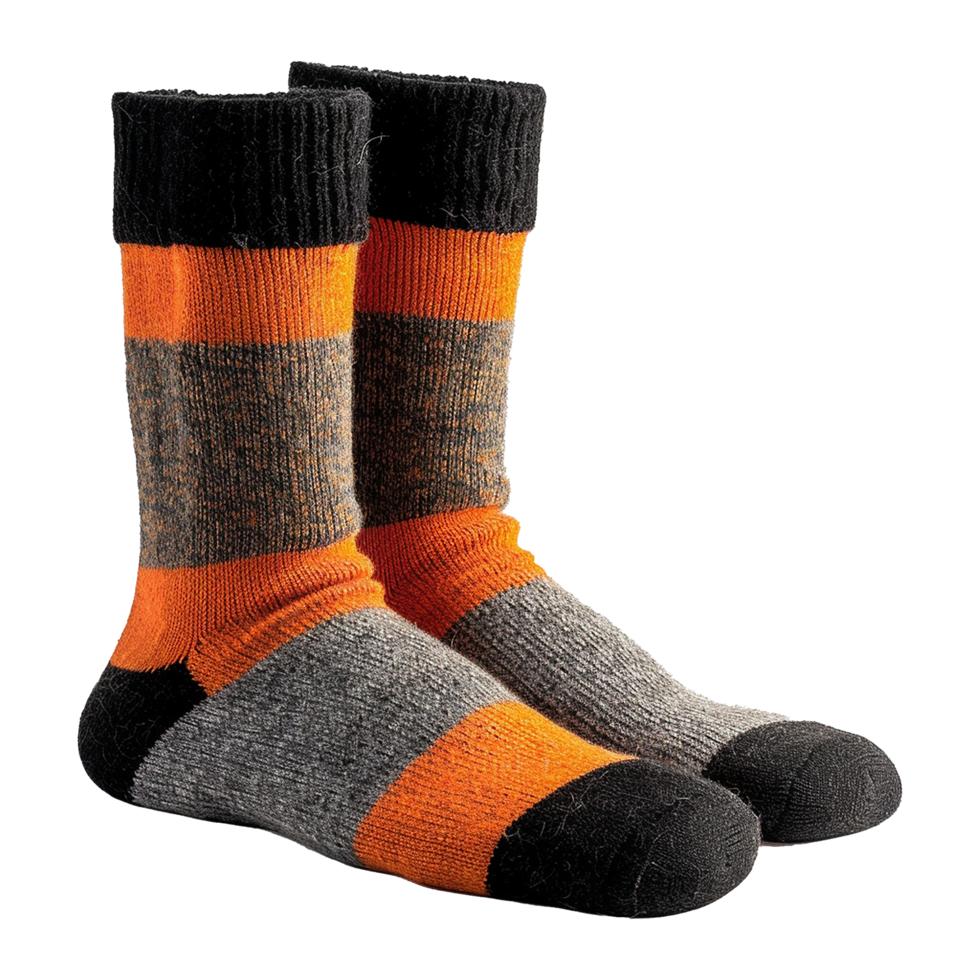 AI generated Magnificent wool blend crew socks isolated on transparent background png