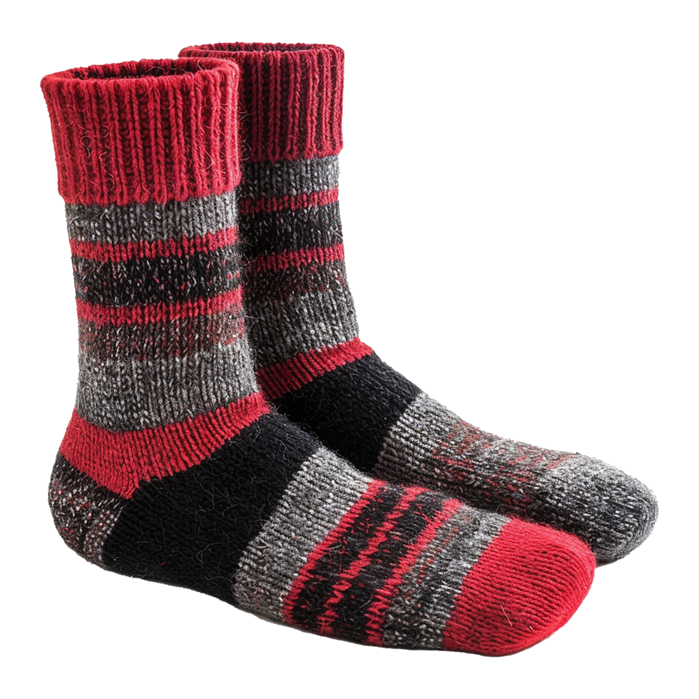 AI generated Magnificent wool blend crew socks isolated on transparent background png