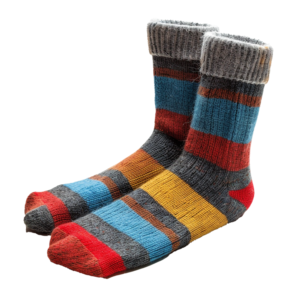 AI generated Magnificent wool blend crew socks isolated on transparent background png
