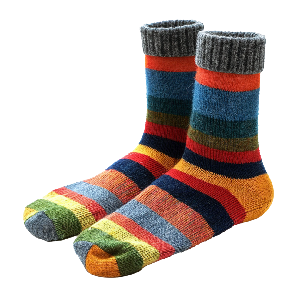 AI generated Magnificent wool blend crew socks isolated on transparent background png