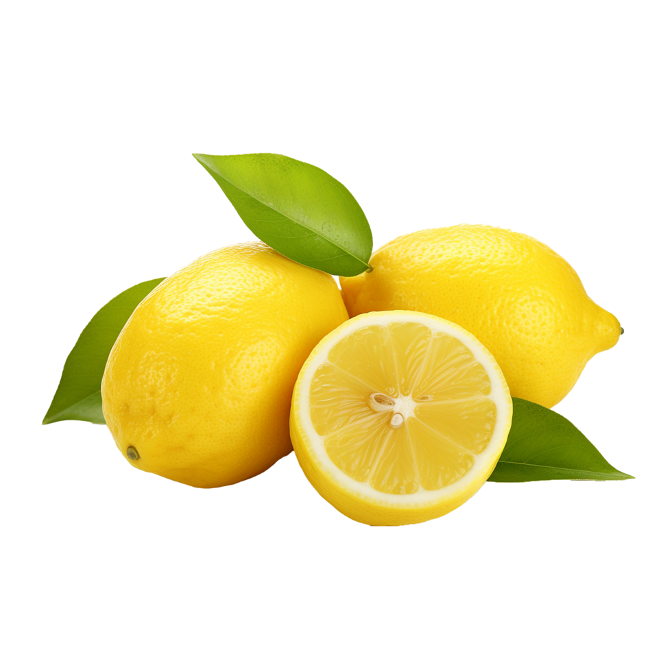 AI generated Fresh lemon png isolated on transparent background