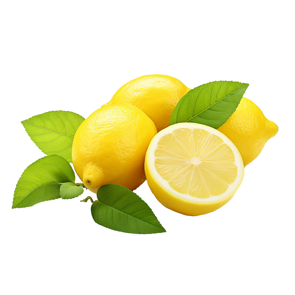 AI generated Fresh lemon png isolated on transparent background