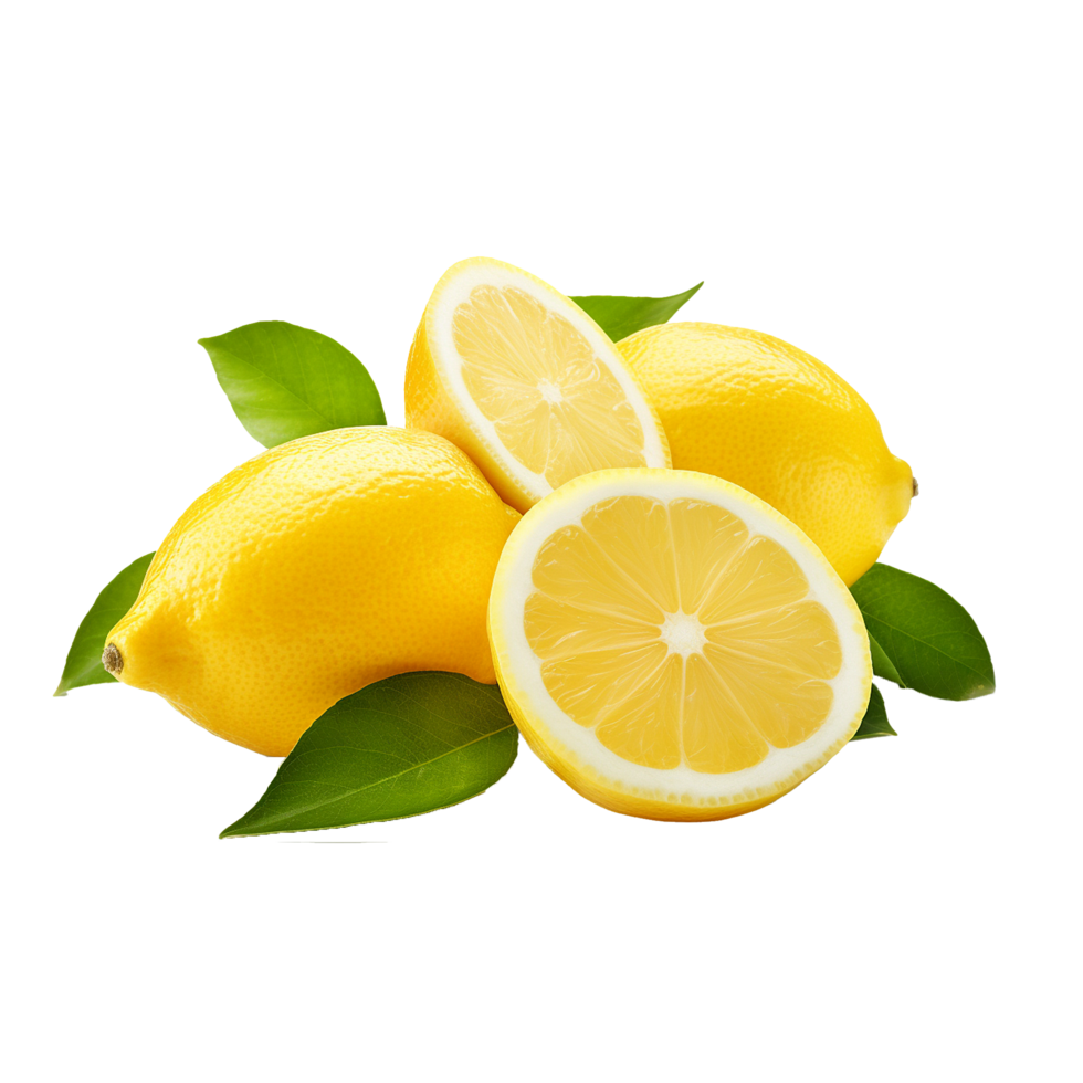AI generated Fresh lemon png isolated on transparent background