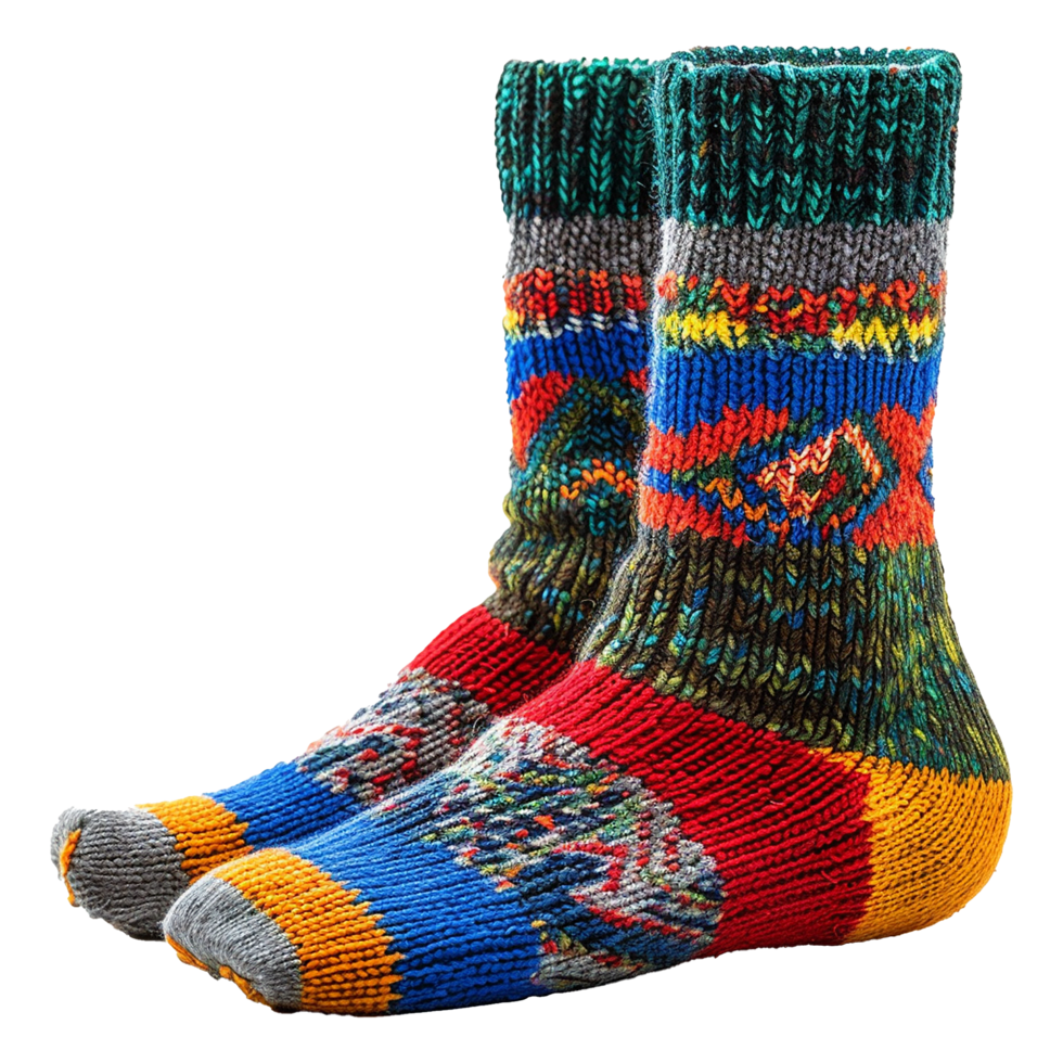 AI generated Magnificent wool blend crew socks isolated on transparent background png