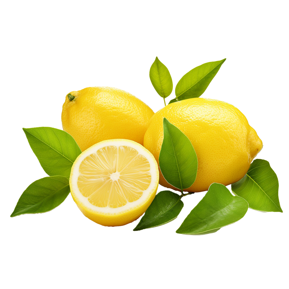 AI generated Fresh lemon png isolated on transparent background