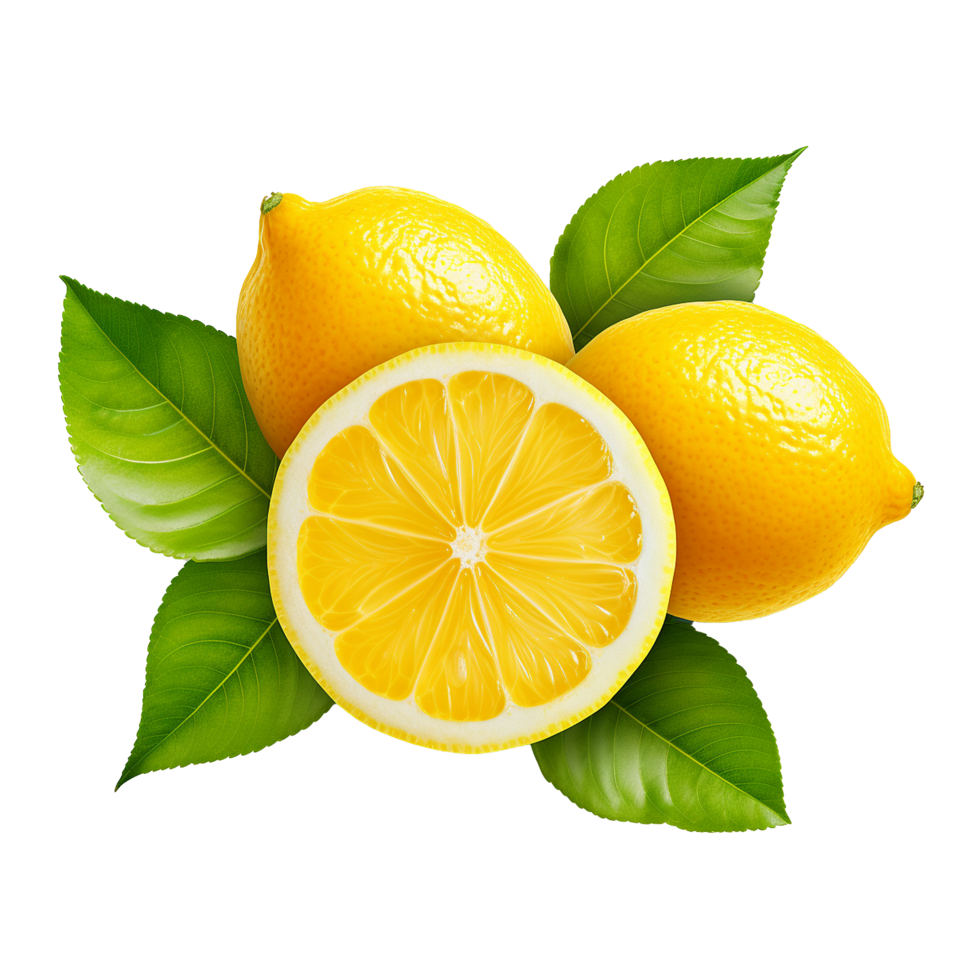 AI generated Fresh lemon png isolated on transparent background
