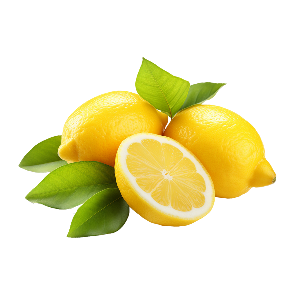 AI generated Fresh lemon png isolated on transparent background