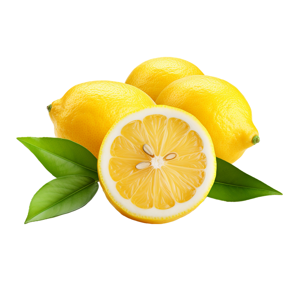 AI generated Fresh lemon png isolated on transparent background