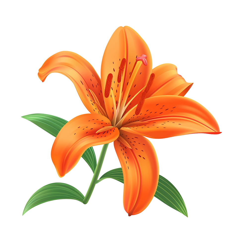 AI generated Orange lily flower isolated on transparent background png