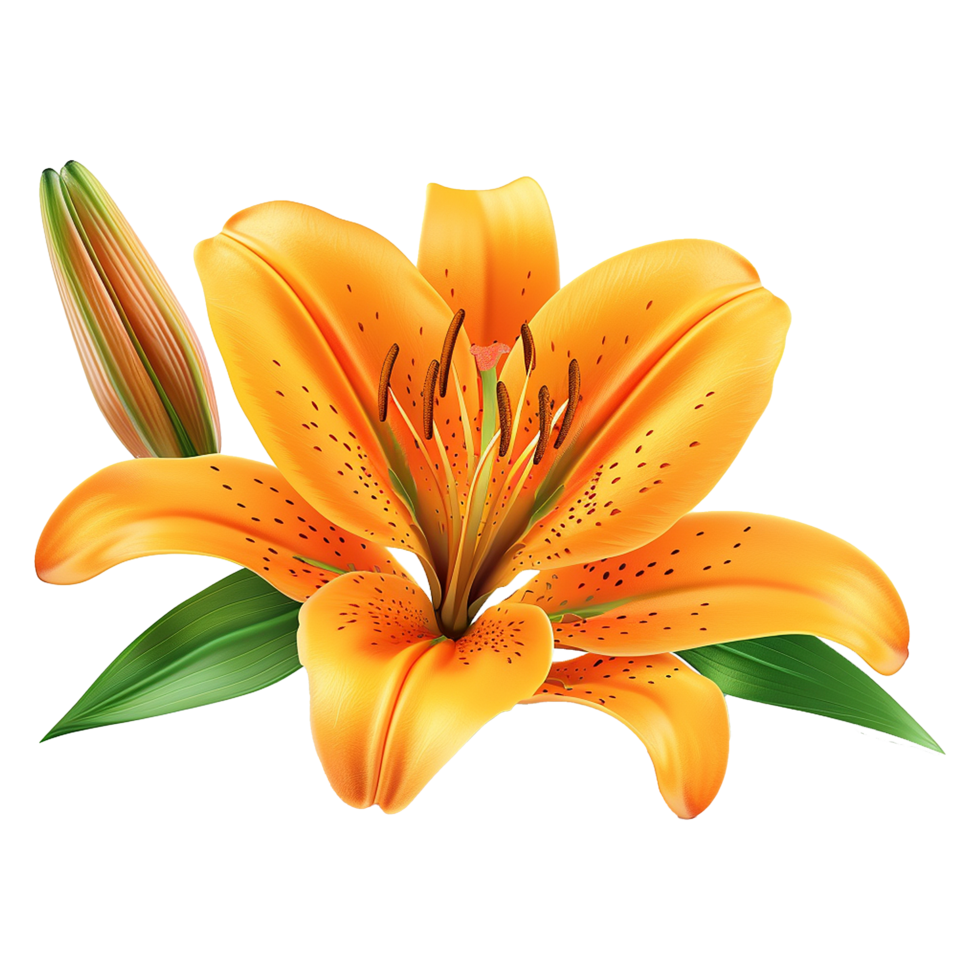 AI generated Orange lily flower isolated on transparent background png