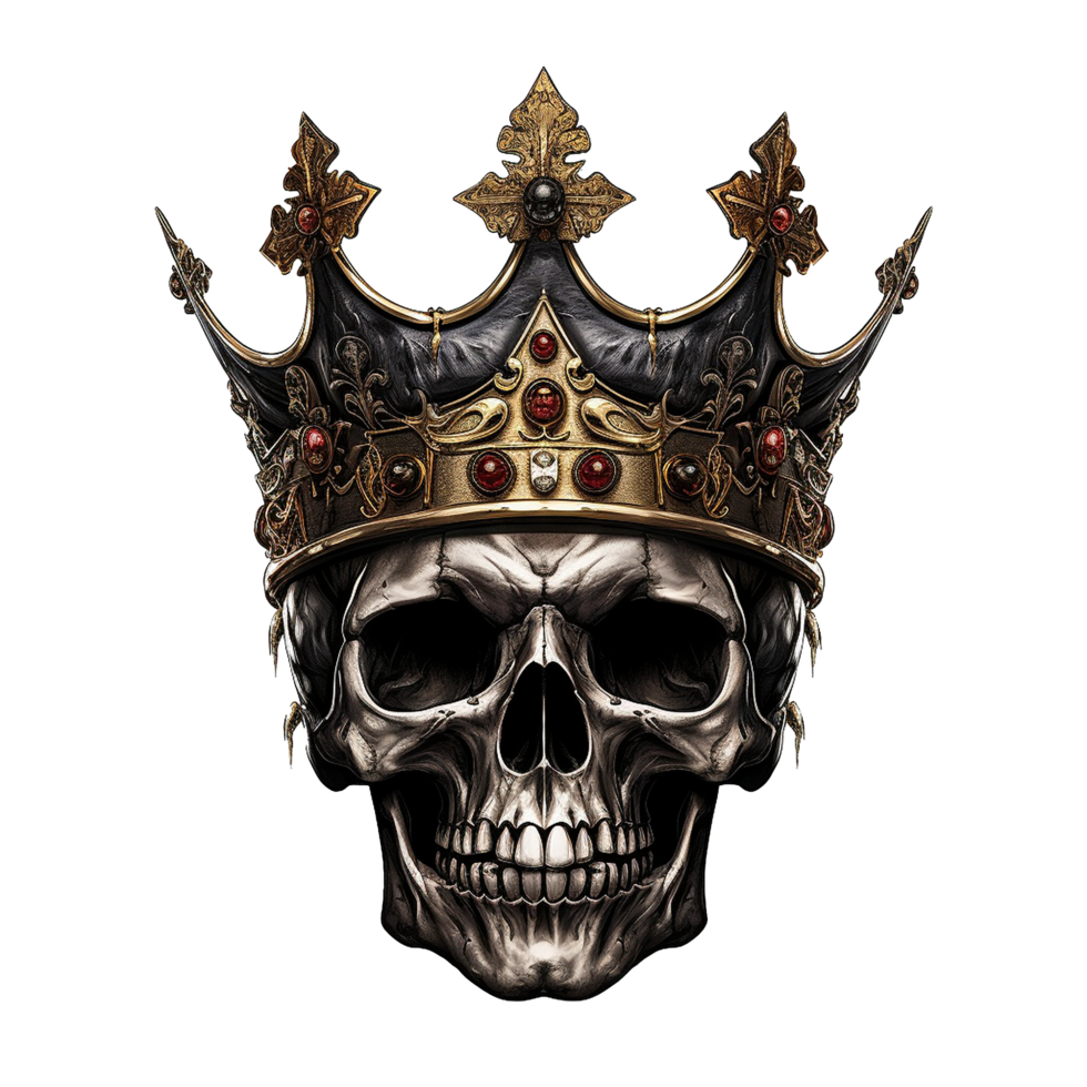 AI generated King skull crown png isolated on transparent background