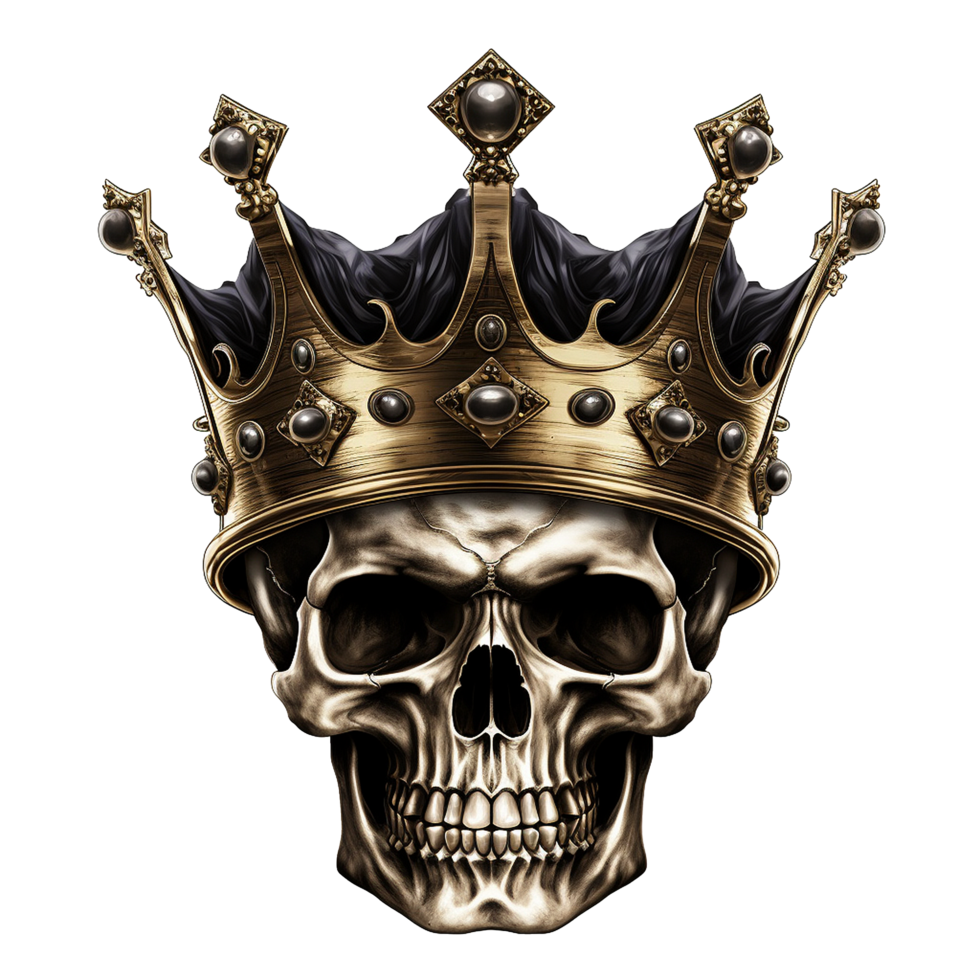 AI generated King skull crown png isolated on transparent background