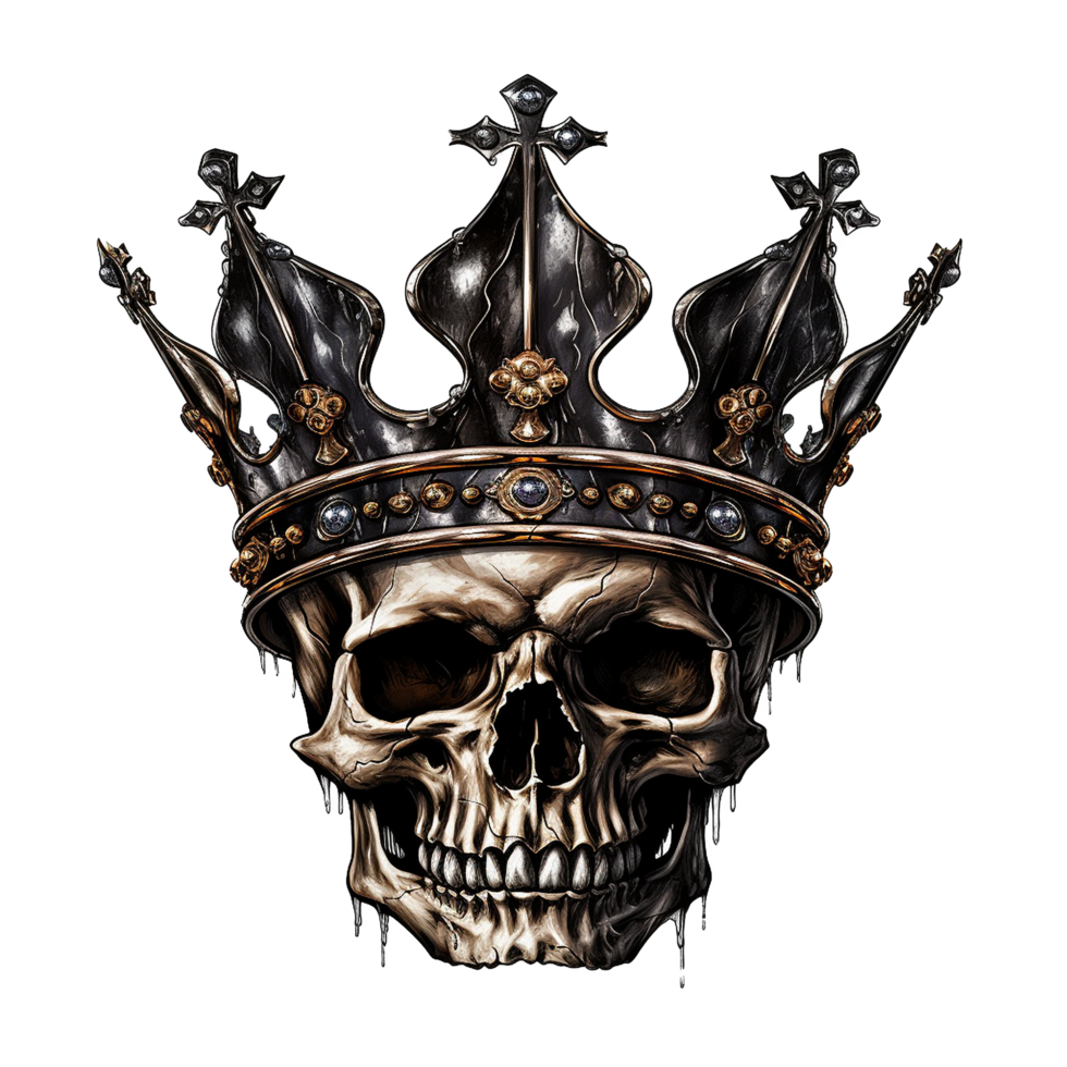 AI generated King skull crown png isolated on transparent background