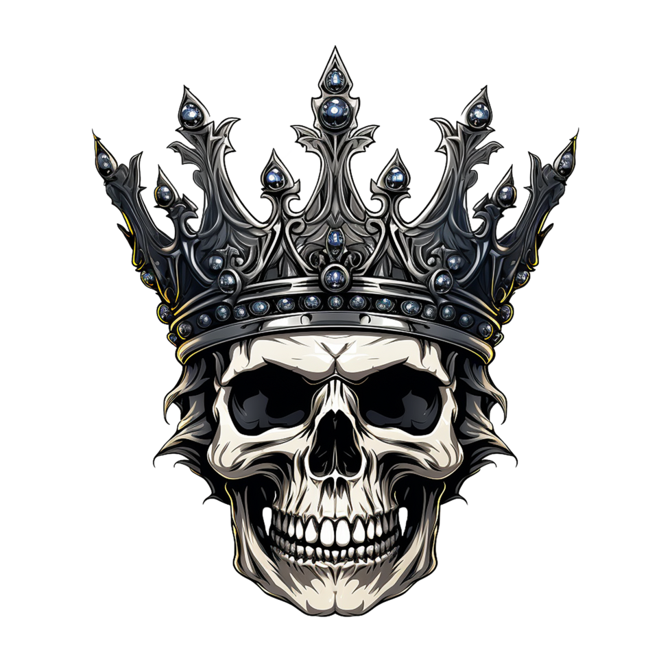AI generated King skull crown png isolated on transparent background