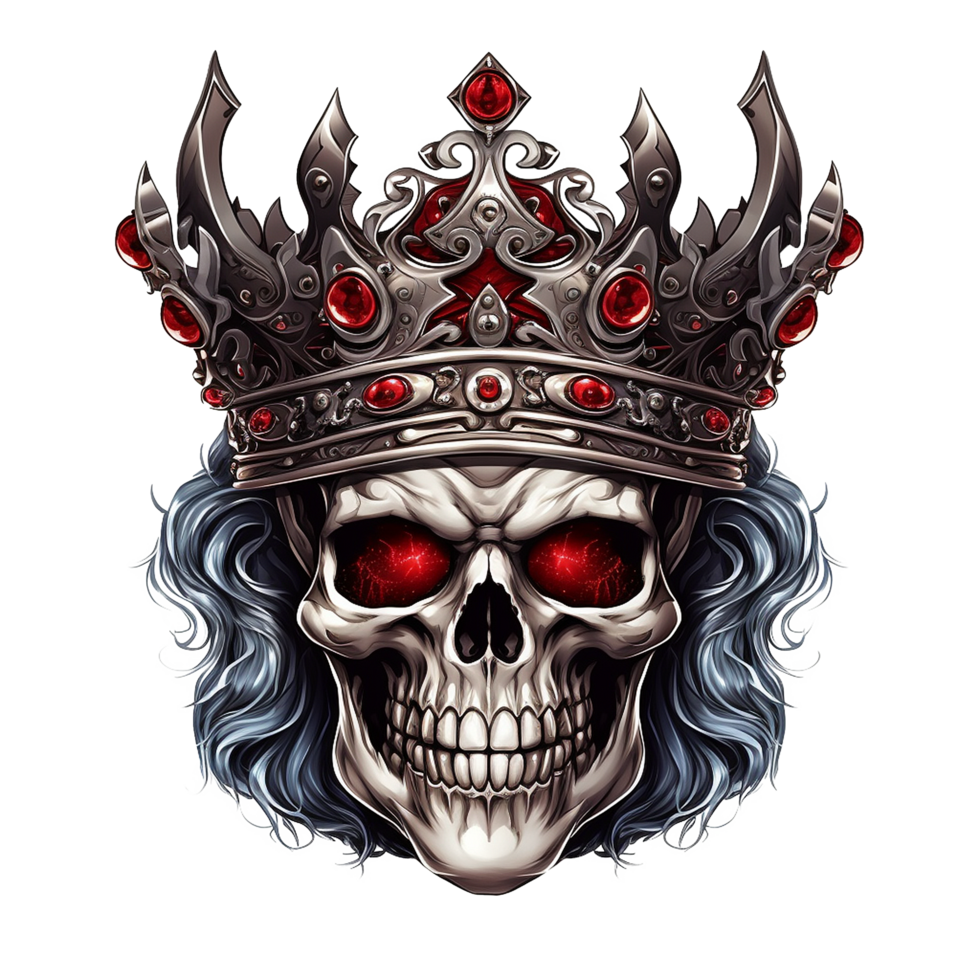 AI generated King skull crown png isolated on transparent background