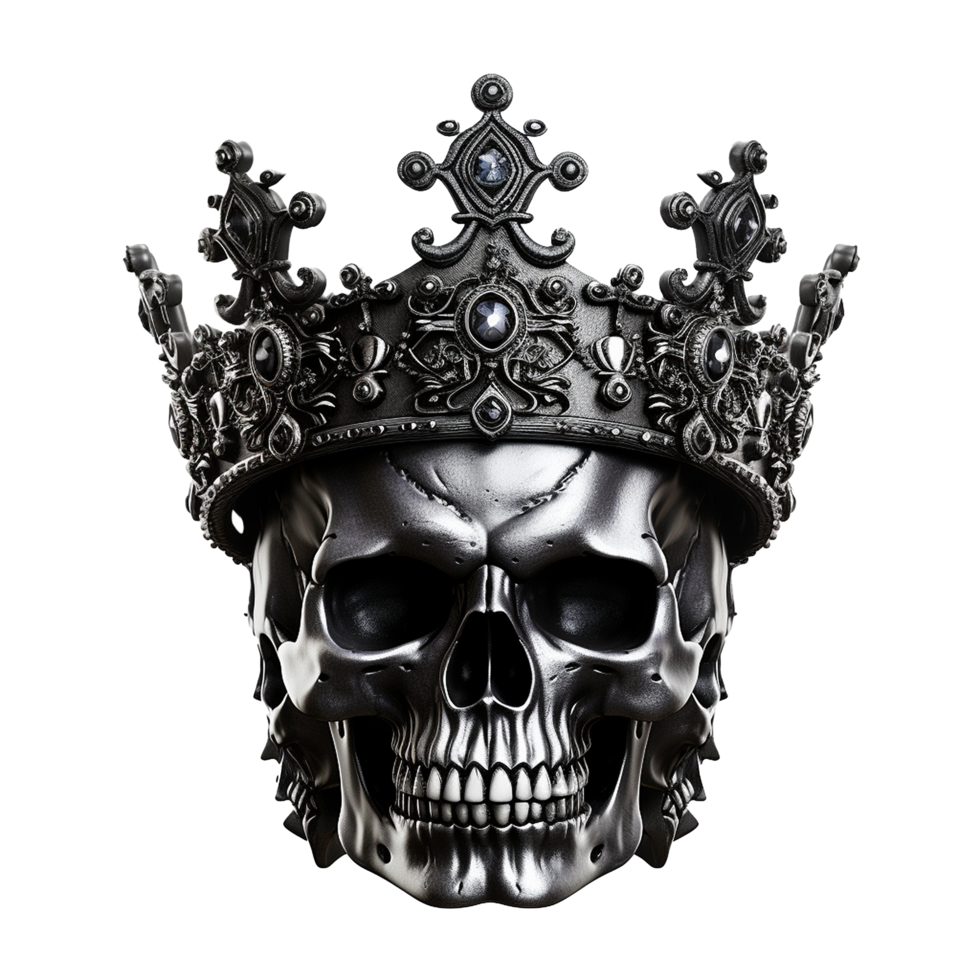 AI generated King skull crown png isolated on transparent background