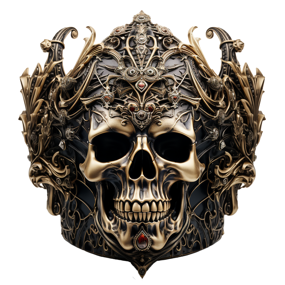 AI generated King skull crown png isolated on transparent background