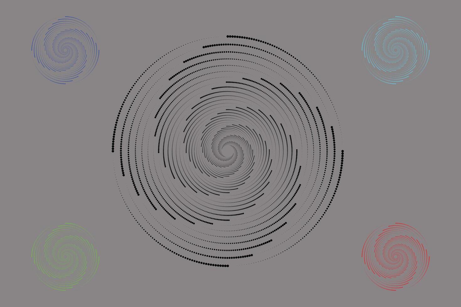 trama de semitonos circular espiral logo colocar. circular punteado aislado en el blanco antecedentes. vector