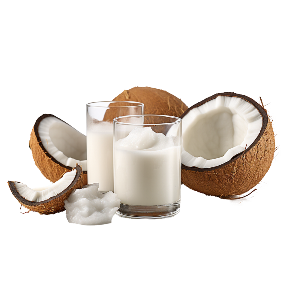 AI generated Coconut juice png isolated on transparent background