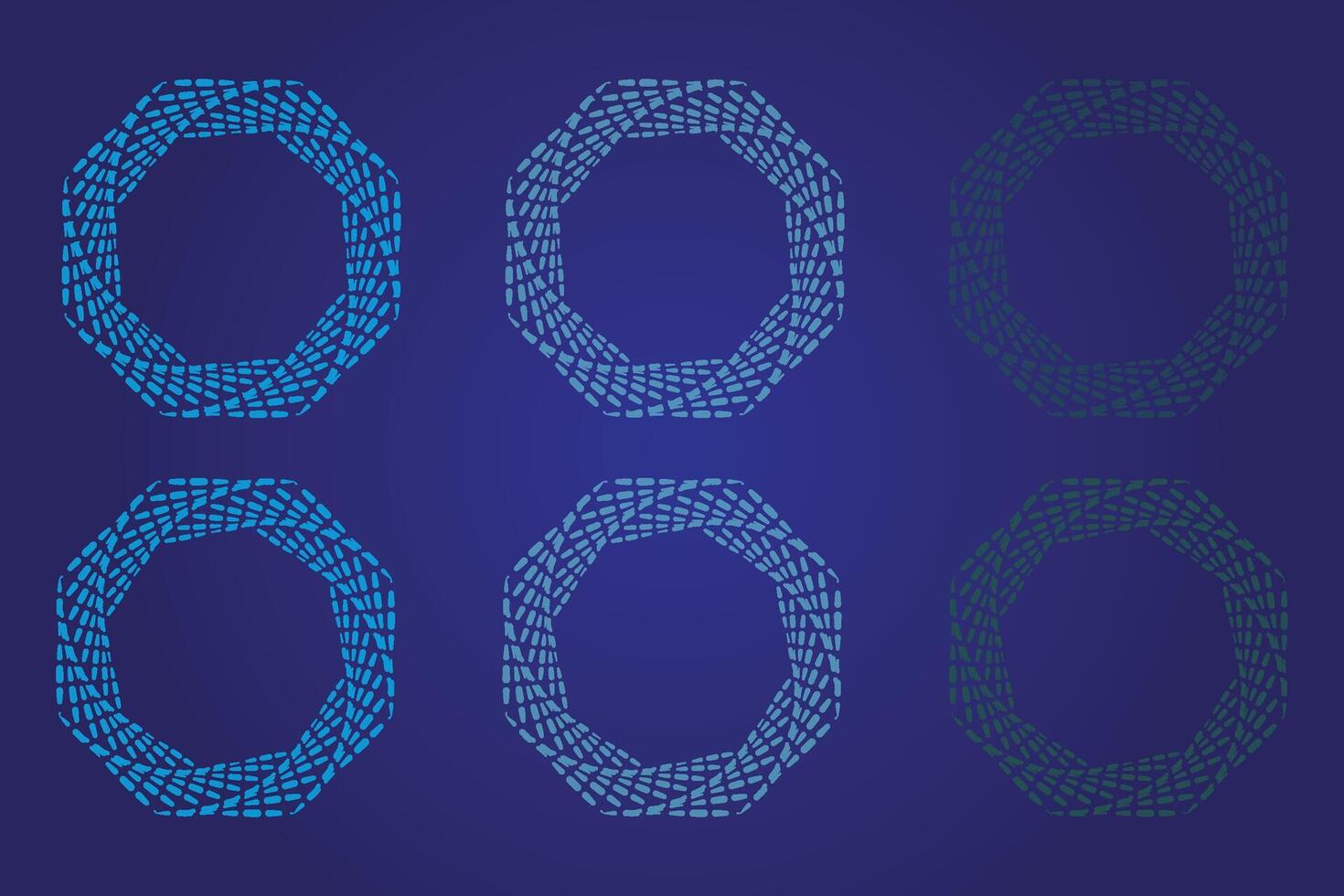 Halftone circular spiral logo set. Circular dotted isolated on the white background vector