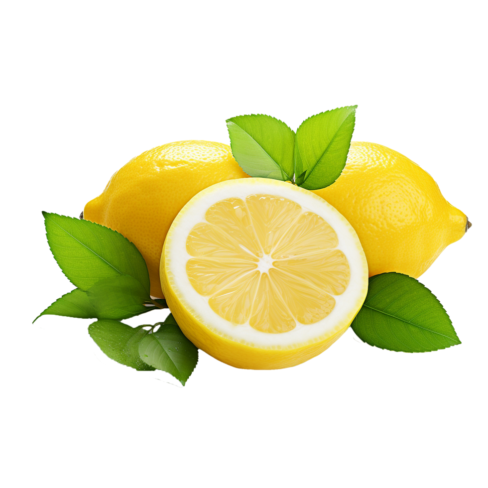 AI generated Fresh lemon png isolated on transparent background