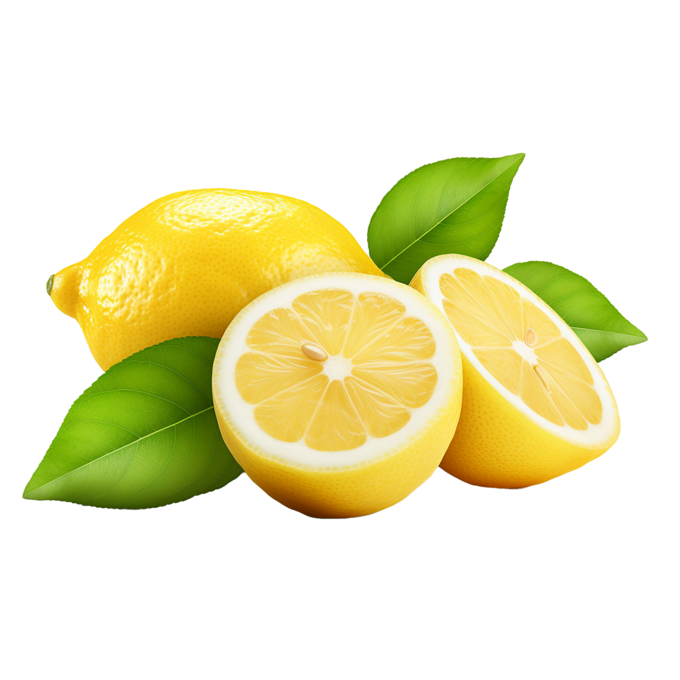 AI generated Fresh lemon png isolated on transparent background