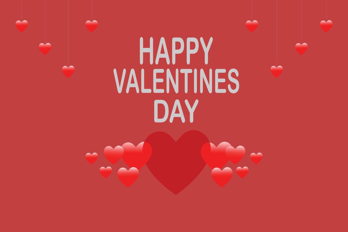 Happy Valentine's Day Hand Lettering with Long Shadow. vector