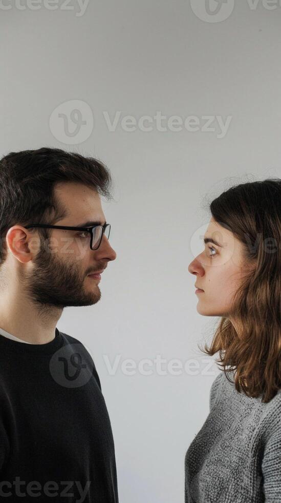 AI generated Tense Silence, moment of tense silence between two individuals during an argument, background image, generative AI photo