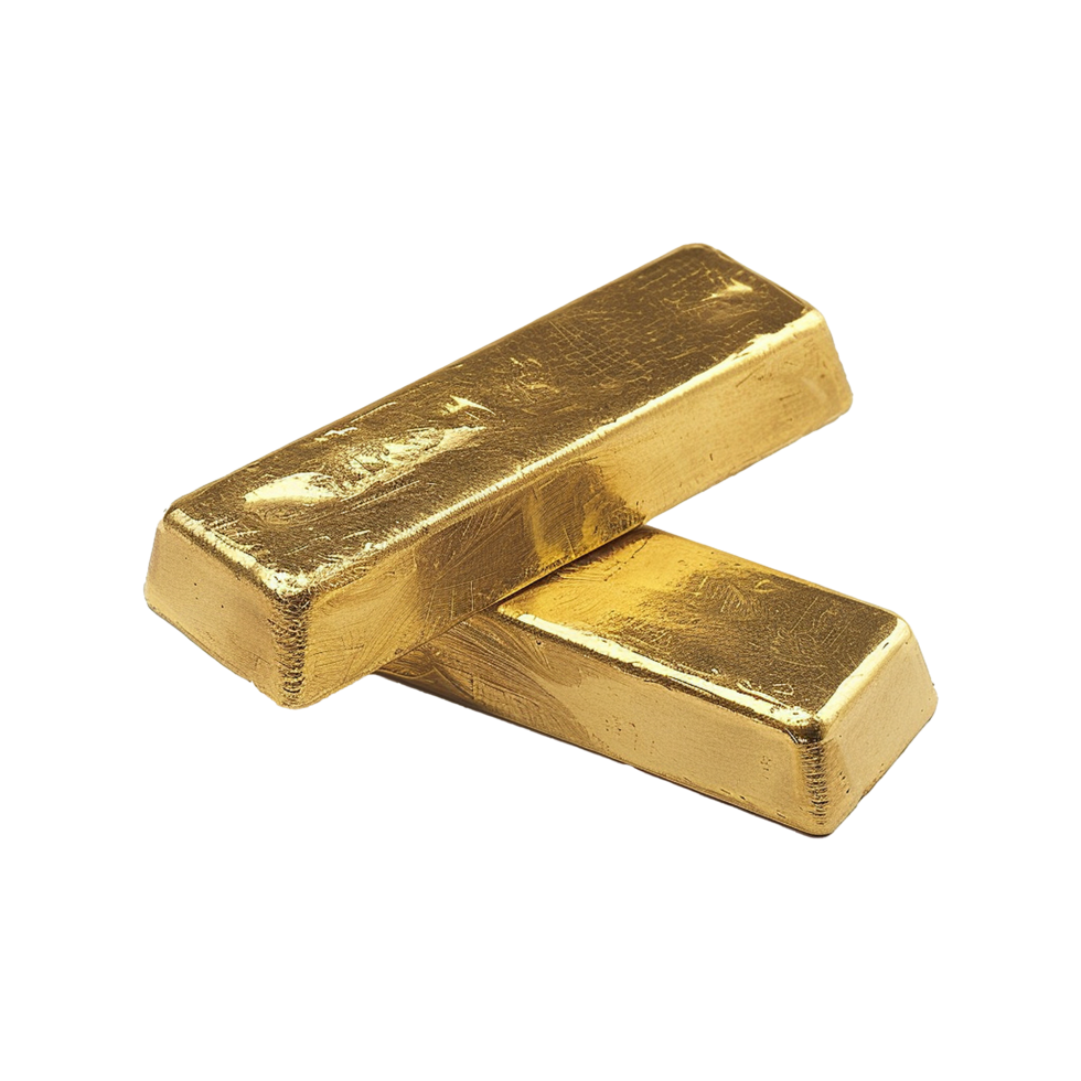 AI generated Gold bars isolated on transparent background png