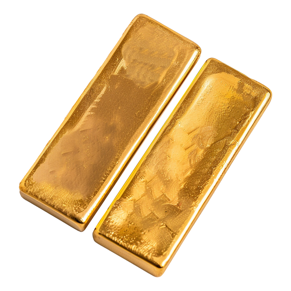 AI generated Gold bars isolated on transparent background png