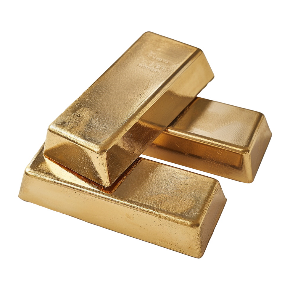 AI generated Gold bars isolated on transparent background png