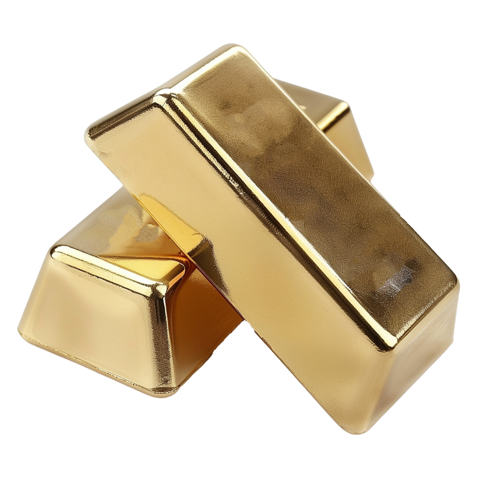 AI generated Gold bars isolated on transparent background png