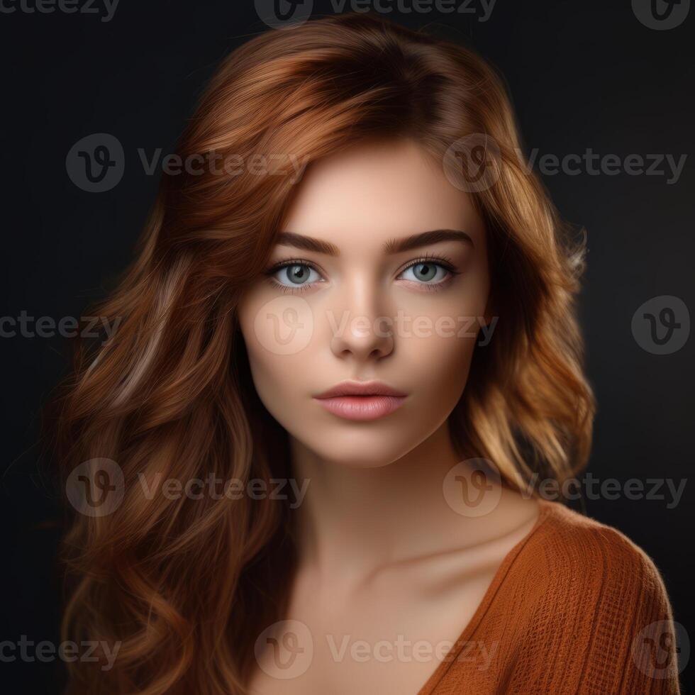 AI generated Gentle Allure - Soft Beauty Portrait of a Young Woman photo
