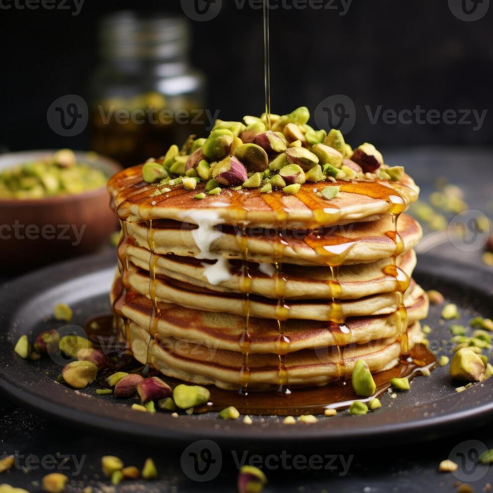 AI generated Pistachio Pancakes - Nutty Sweetness photo